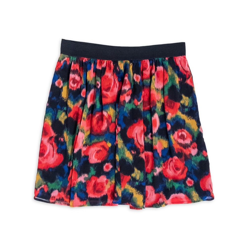 NY Collection Floral Chiffon Skirt Women XL Art to Wear Whimsigoth Fairy Goth